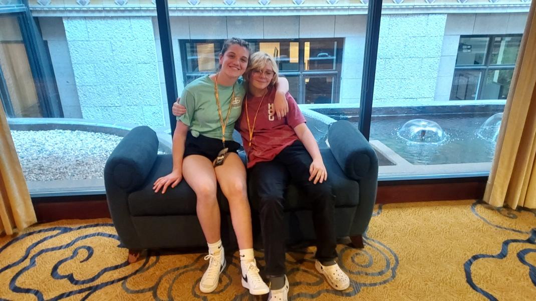 Eva and Aubrey chill at Engage Conference